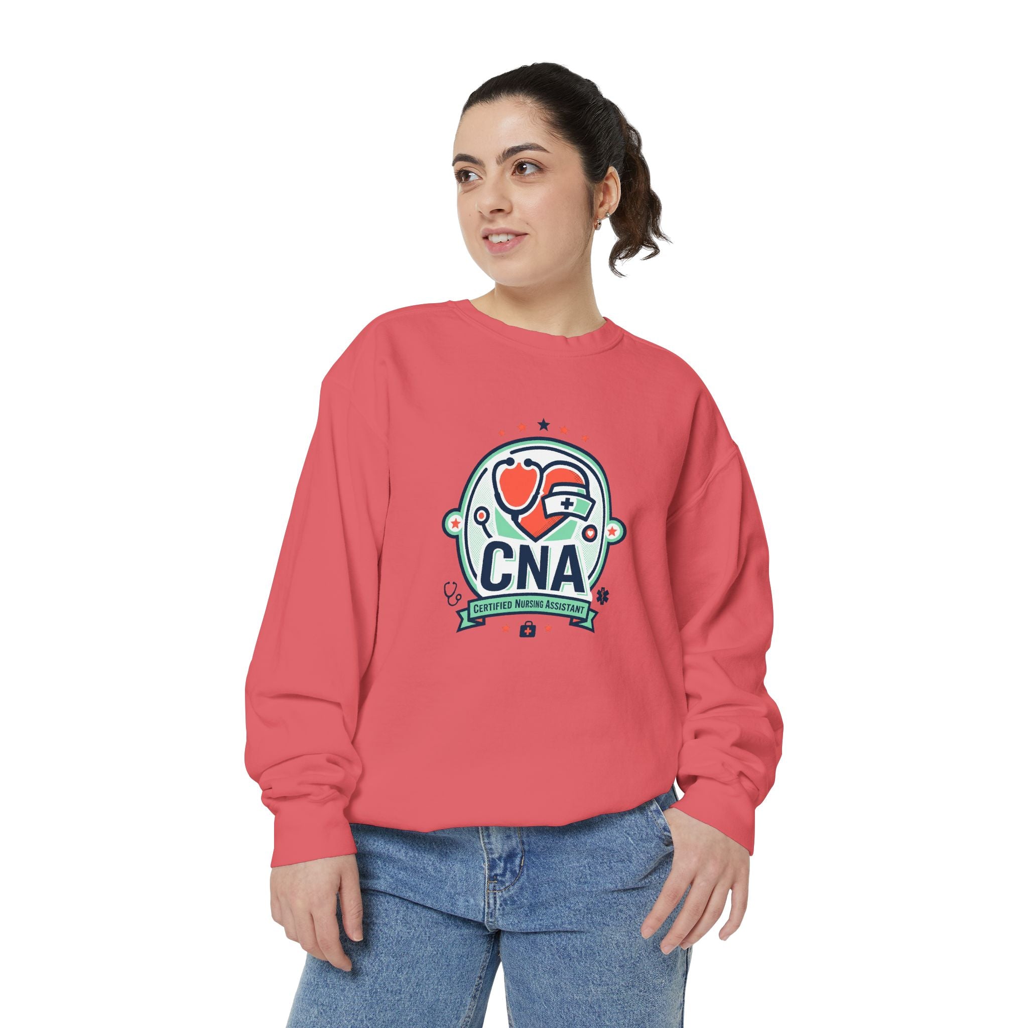 CNA Heart Stethoscope Sweatshirt — Certified Nursing Assistant Crewneck