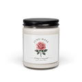 June Rose Birth Month Candle, botanical watercolor, personalized