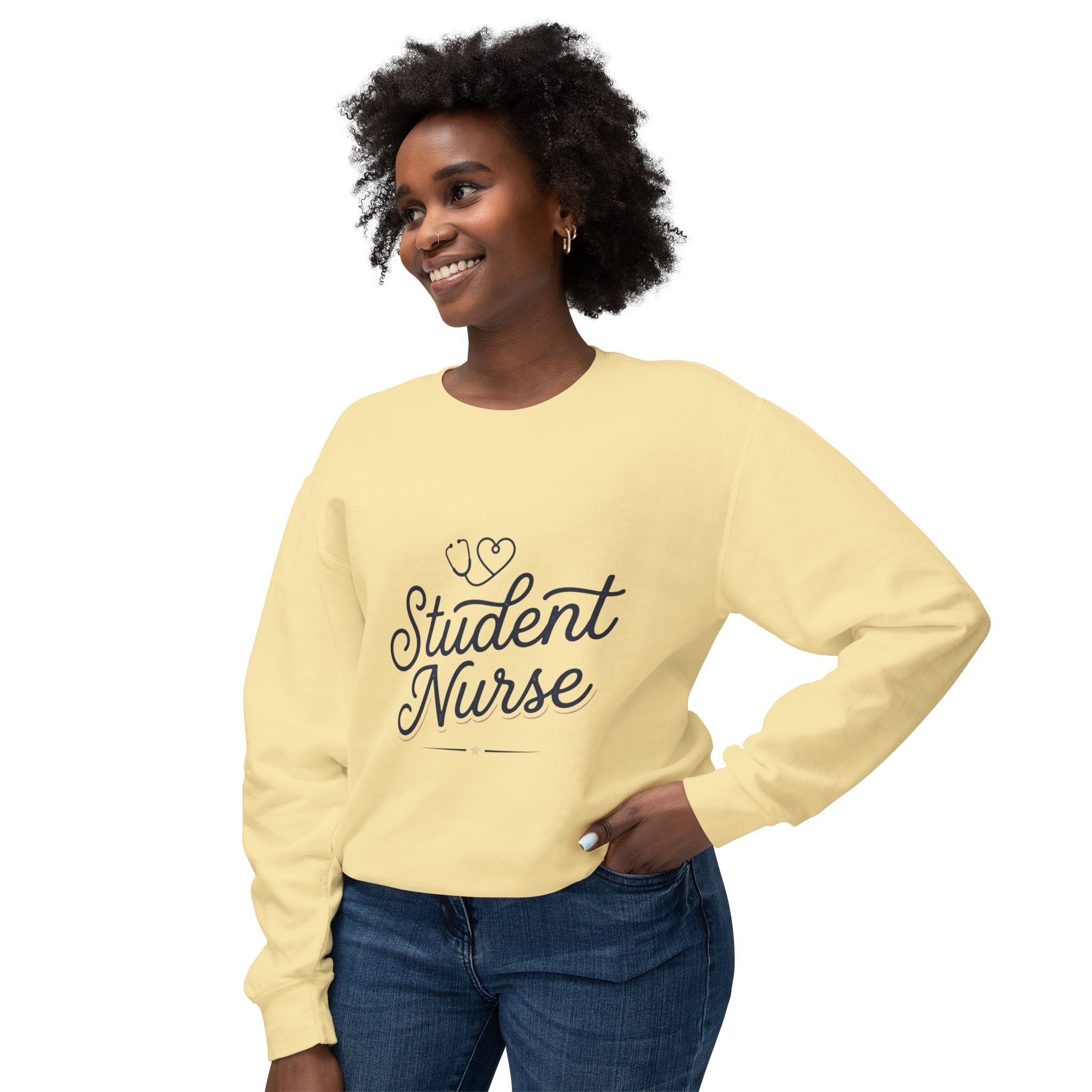 Student Nurse Crewneck Sweatshirt — Cute Stethoscope Nursing School Gift