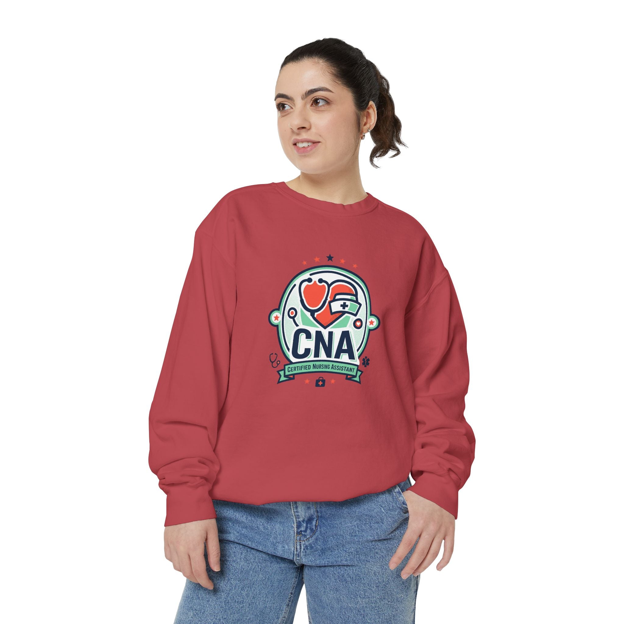 CNA Heart Stethoscope Sweatshirt — Certified Nursing Assistant Crewneck