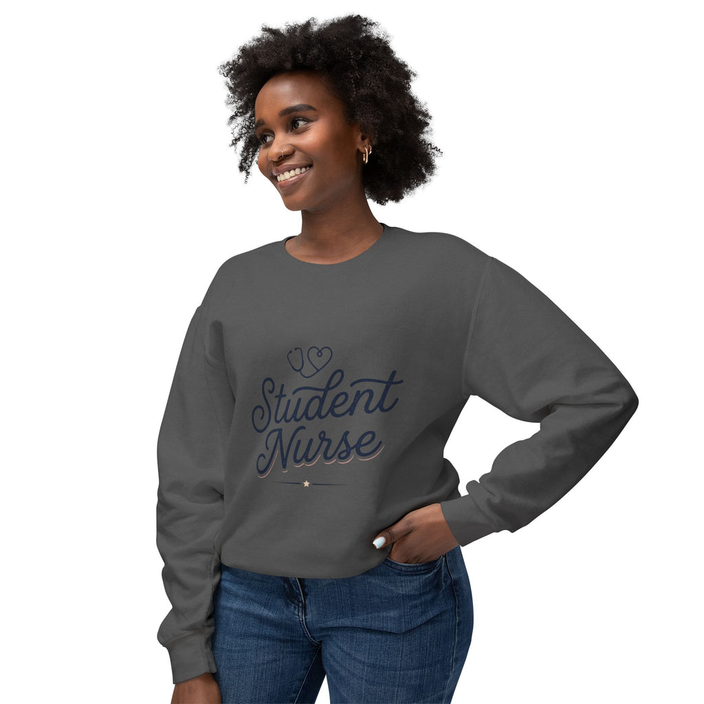 Student Nurse Crewneck Sweatshirt — Cute Stethoscope Nursing School Gift