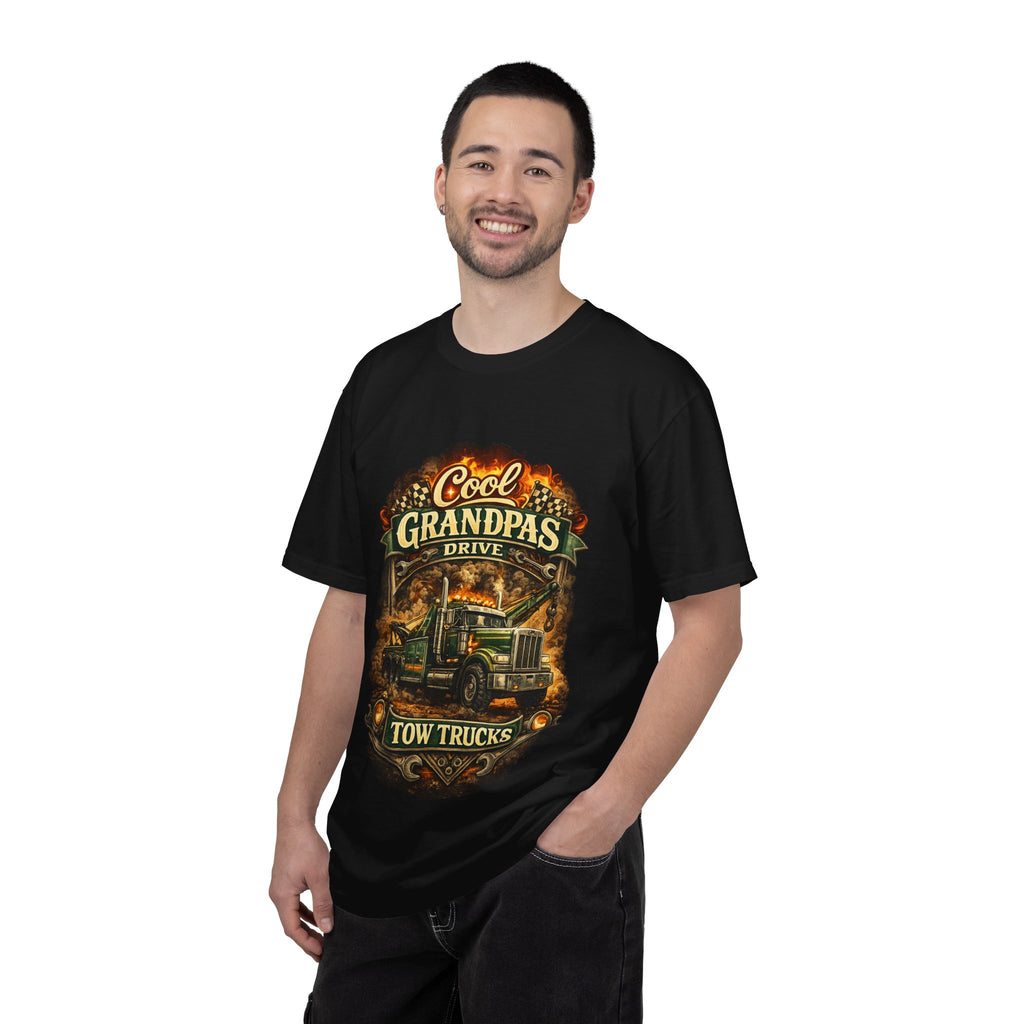 Cool Grandpas Drive Tow Trucks T-Shirt — Vintage Truck Graphic Tee for Grandfather