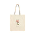 March Birth Flower Tote, Botanical Watercolor Poppy, Personalized Name
