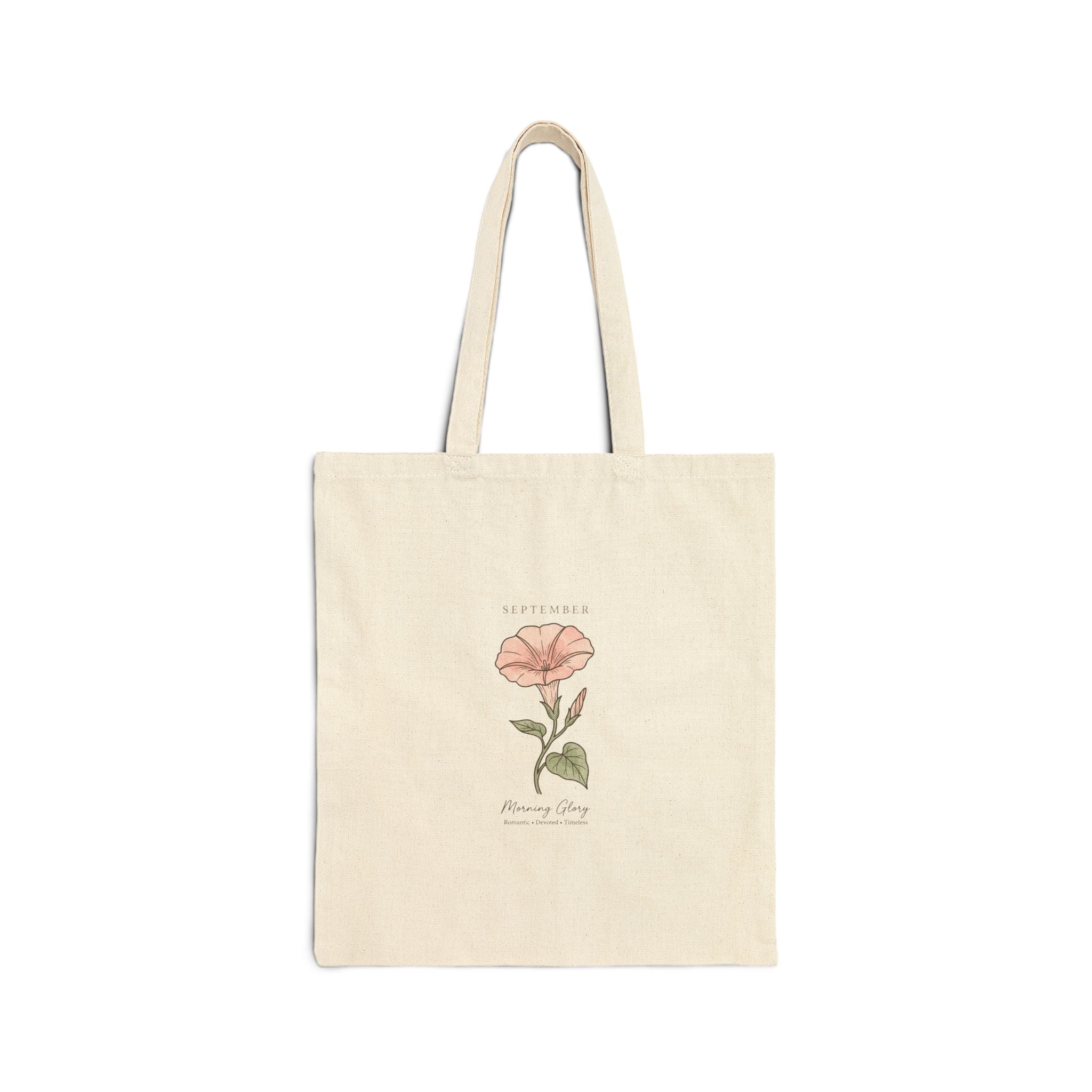 March Birth Flower Tote, Botanical Watercolor Poppy, Personalized Name