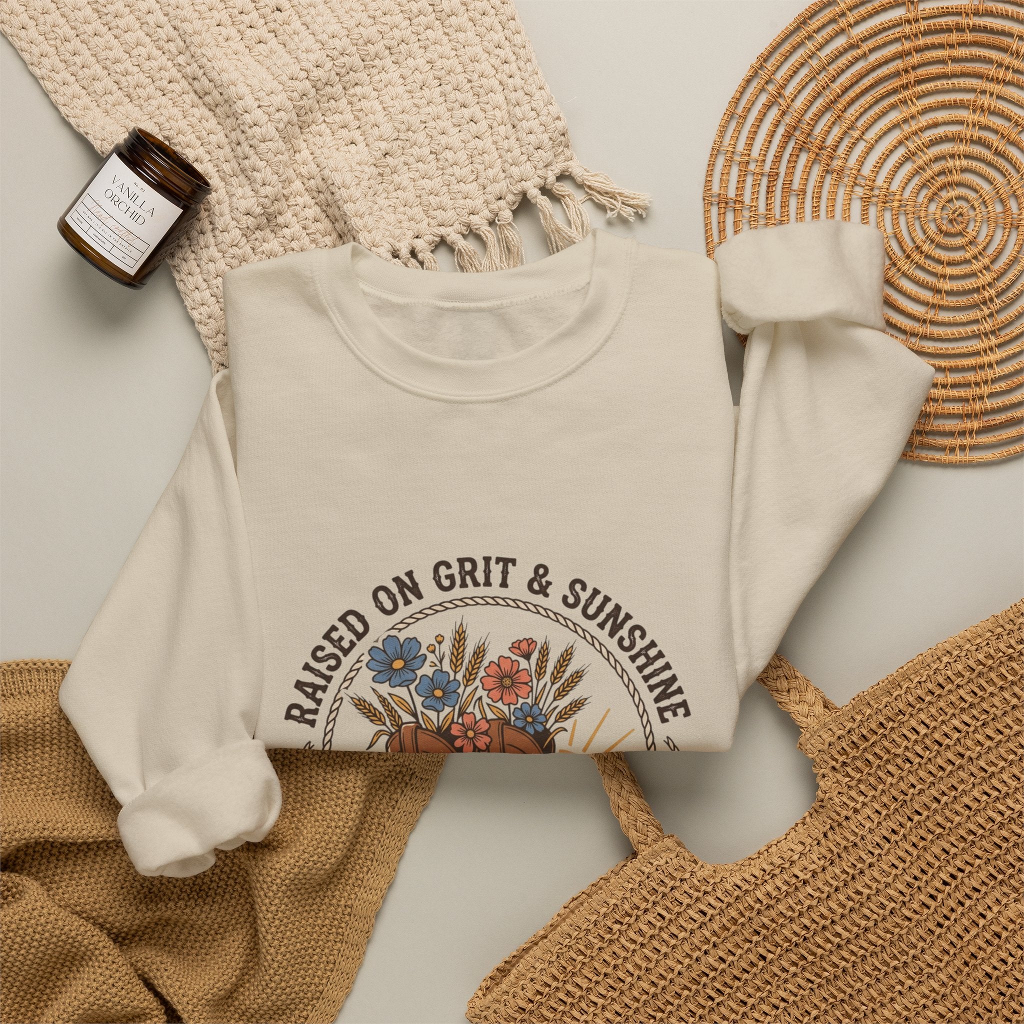 Raised on Grit & Sunshine Sweatshirt | Western Cowgirl Rustic Prairie