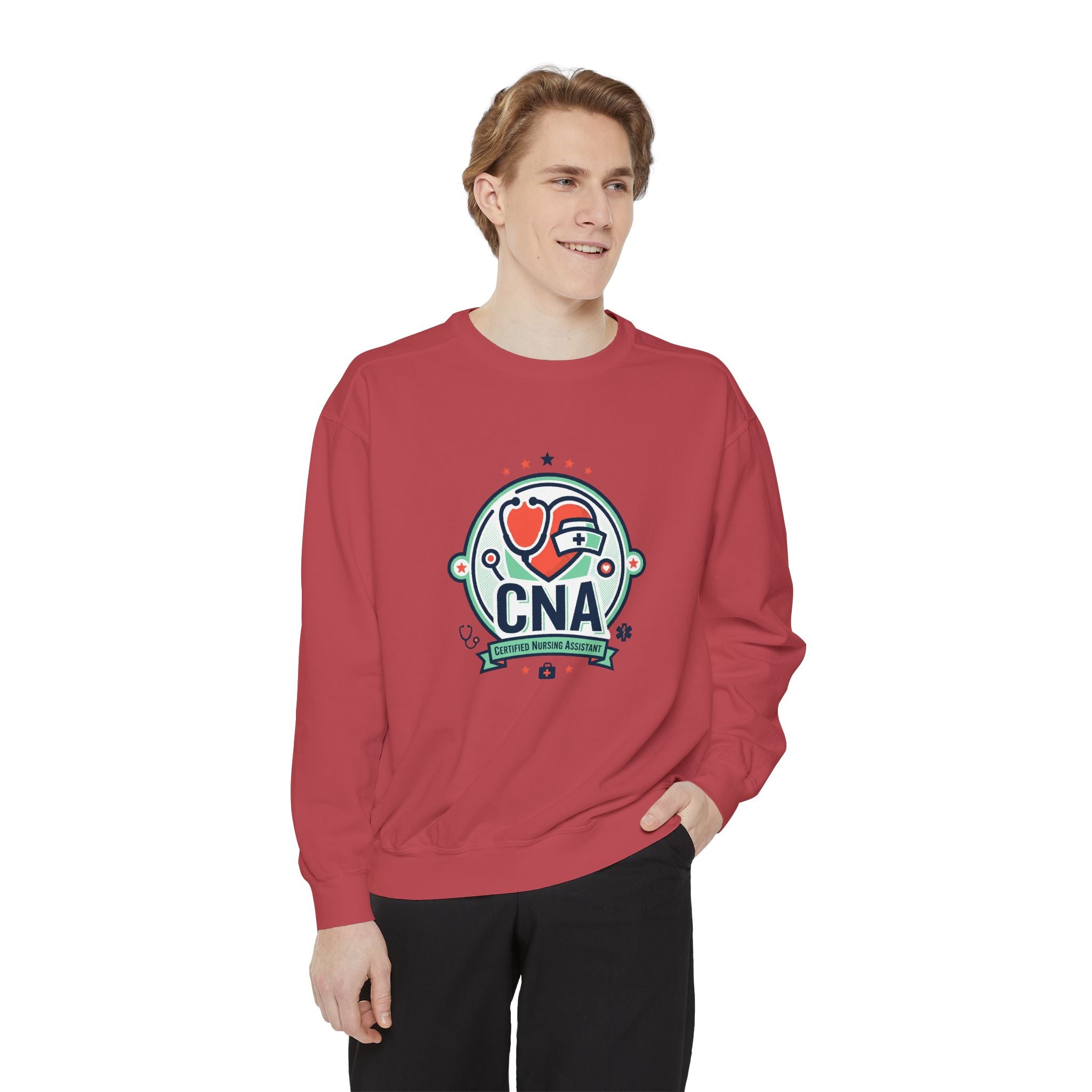 CNA Heart Stethoscope Sweatshirt — Certified Nursing Assistant Crewneck