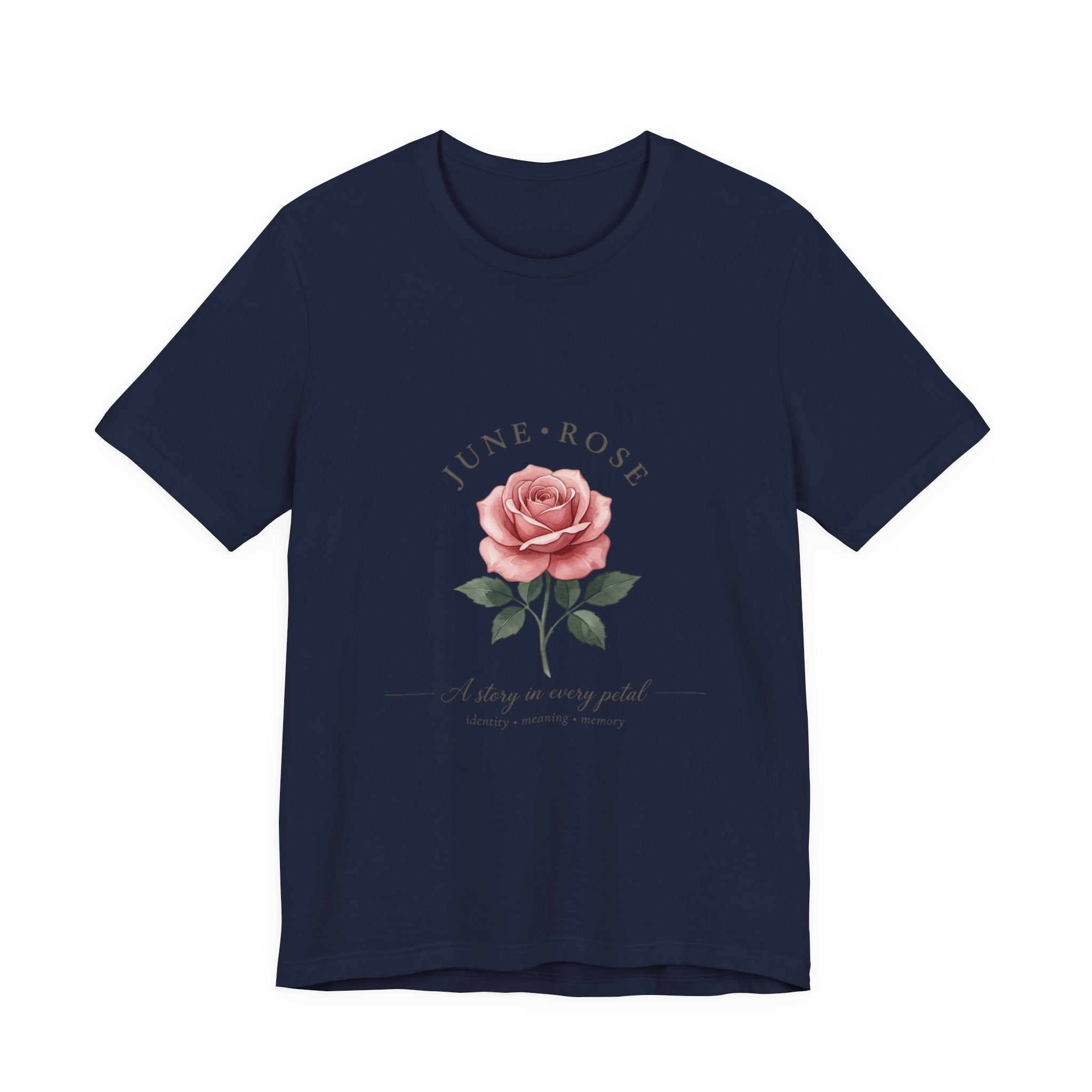 June Rose Birth Month Flower Tee | Botanical Watercolor, Personalized Name