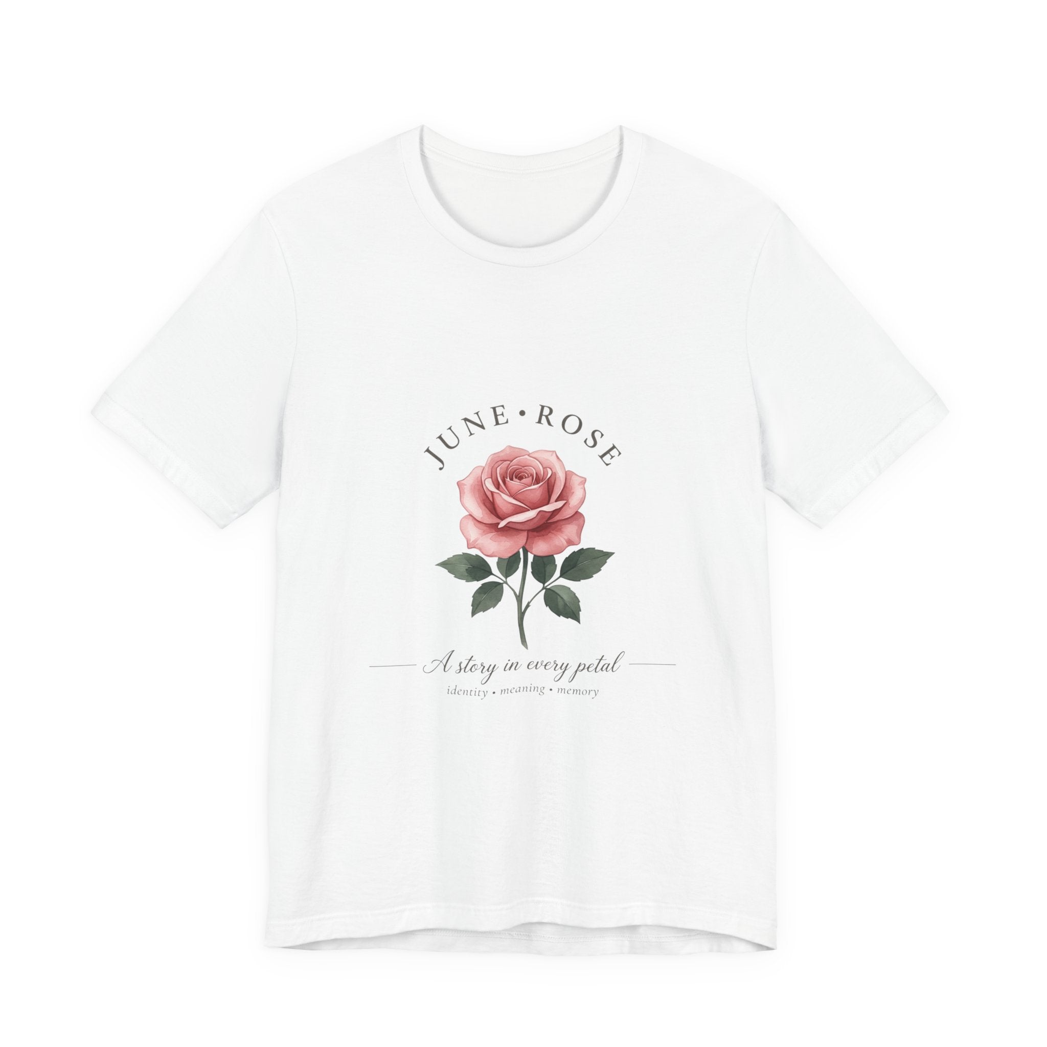 June Rose Birth Month Flower Tee | Botanical Watercolor, Personalized Name
