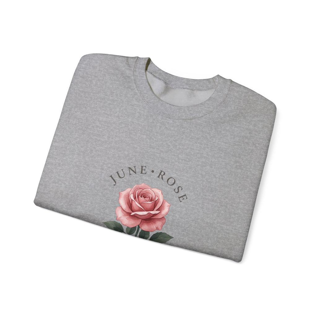 June Rose Birth Month Sweatshirt | Birth Flower, Botanical Watercolor