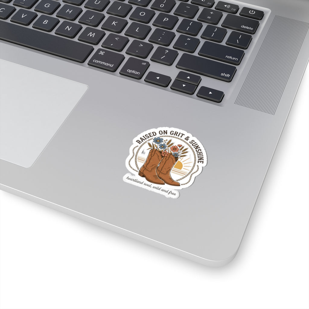 Raised on Grit & Sunshine Sticker | Western Cowgirl Rustic Ranch Prairie