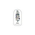 July Birth Flower Kiss-Cut Sticker | botanical line art, personalized name option
