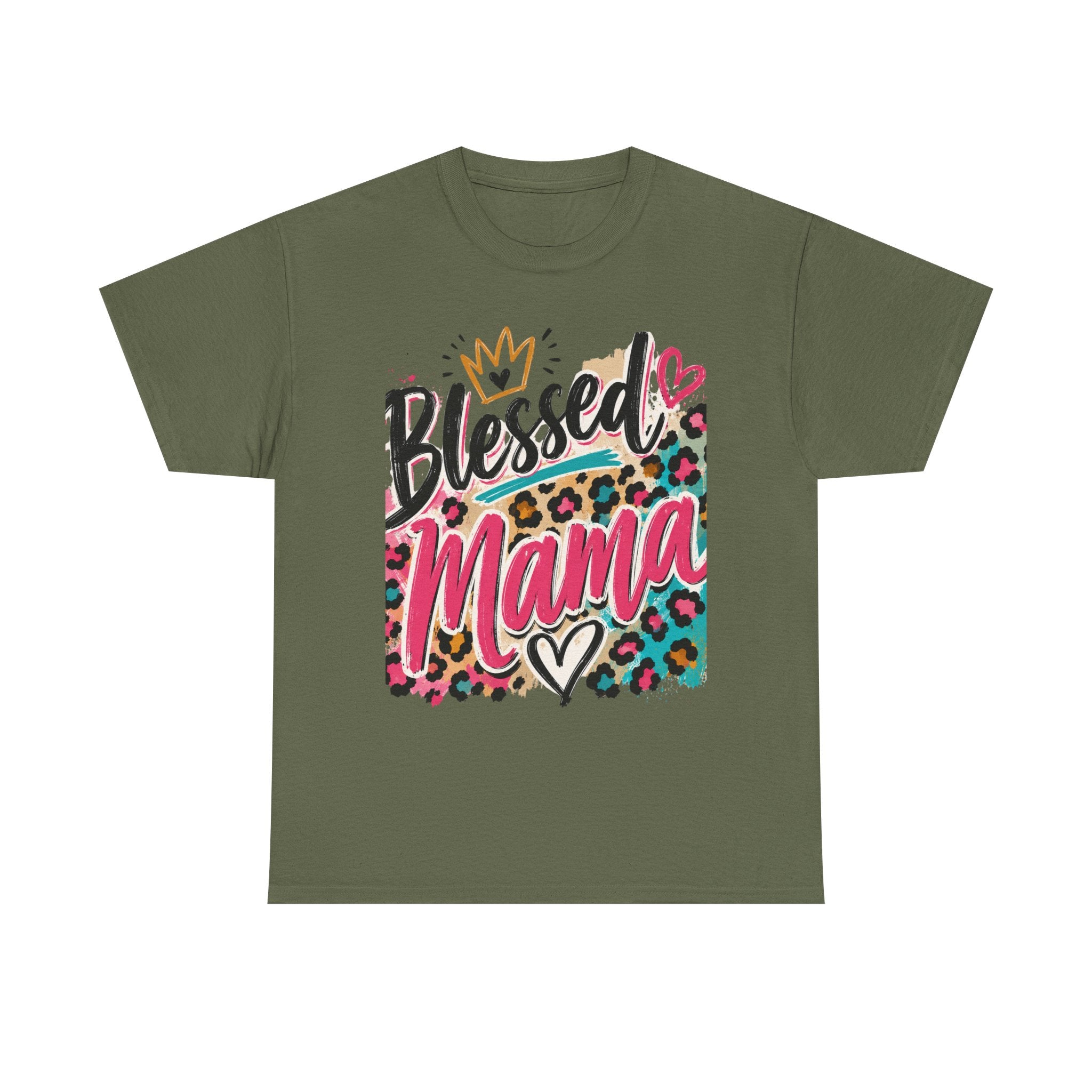 Blessed Mama Leopard Heart T-Shirt — Mother’s Day Graphic Tee