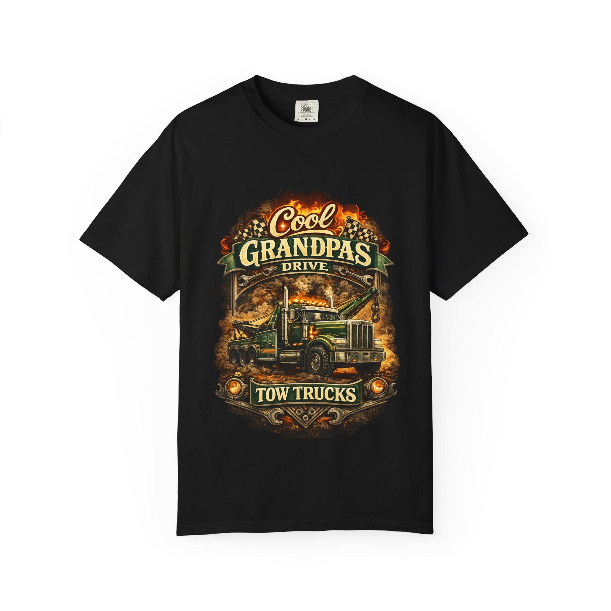 Cool Grandpas Drive Tow Trucks T-Shirt — Vintage Truck Graphic Tee for Grandfather