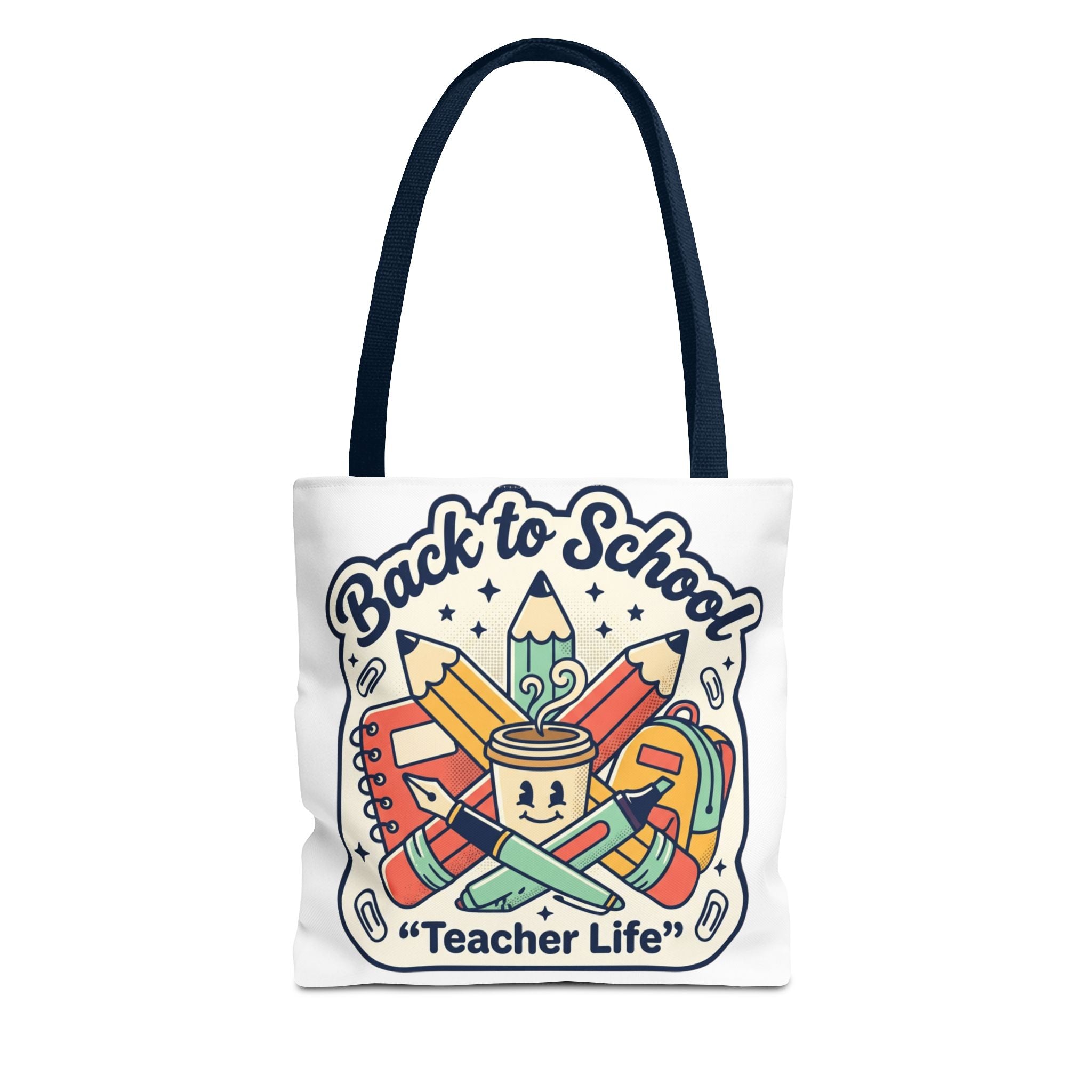 Back to School Teacher Life Tote Bag — Cute Teacher Supplies Print AOP
