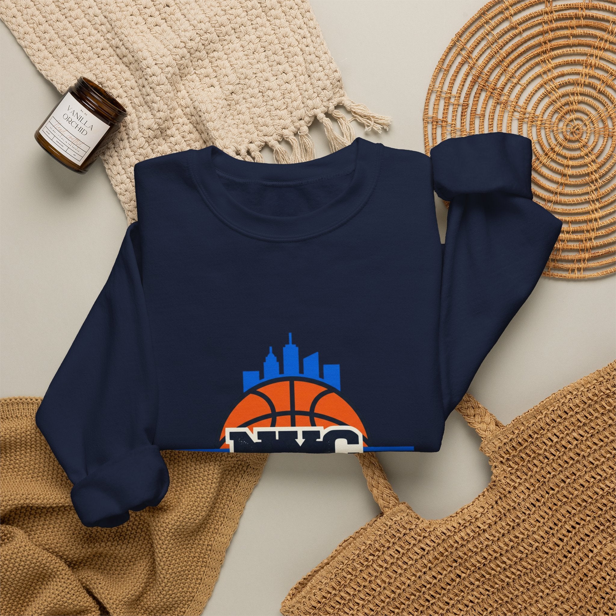 NYC Hoops Club Varsity Crewneck, city basketball, collegiate streetwear