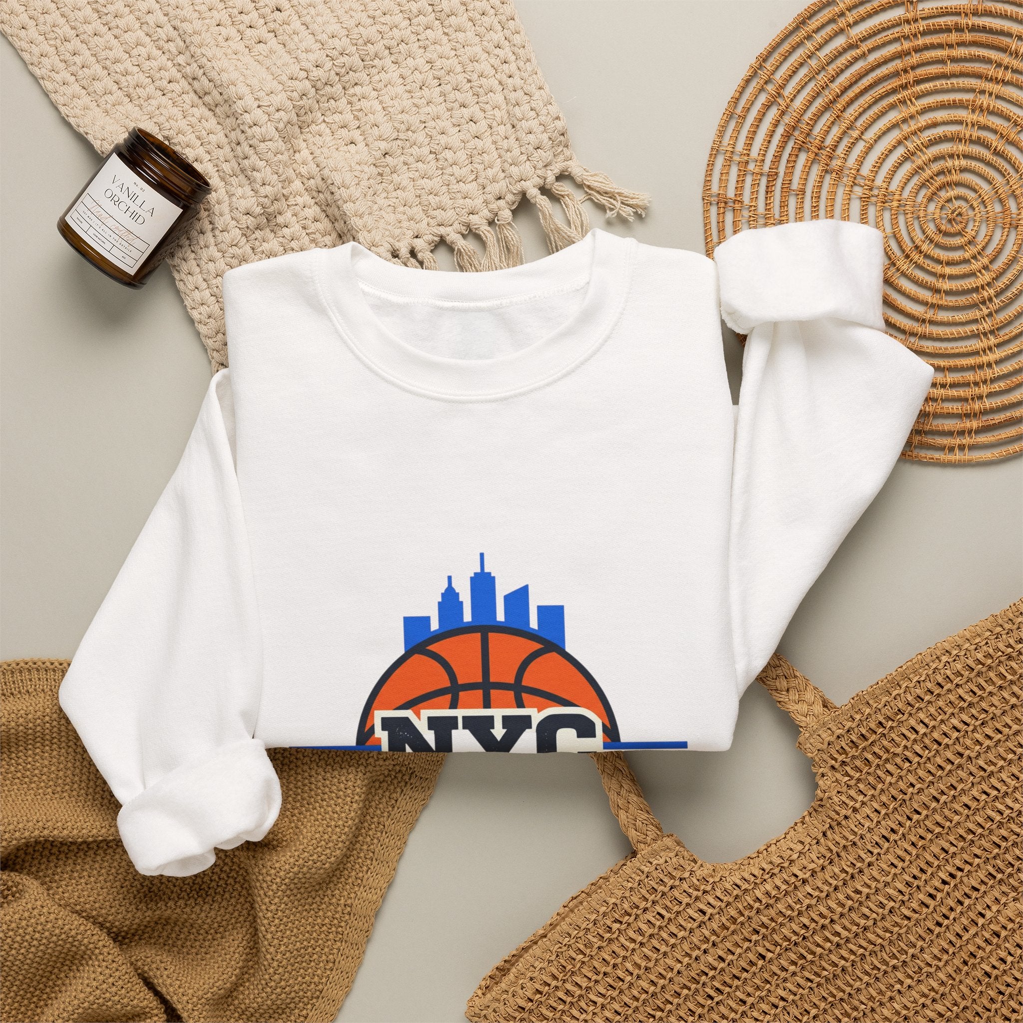 NYC Hoops Club Varsity Crewneck, city basketball, collegiate streetwear