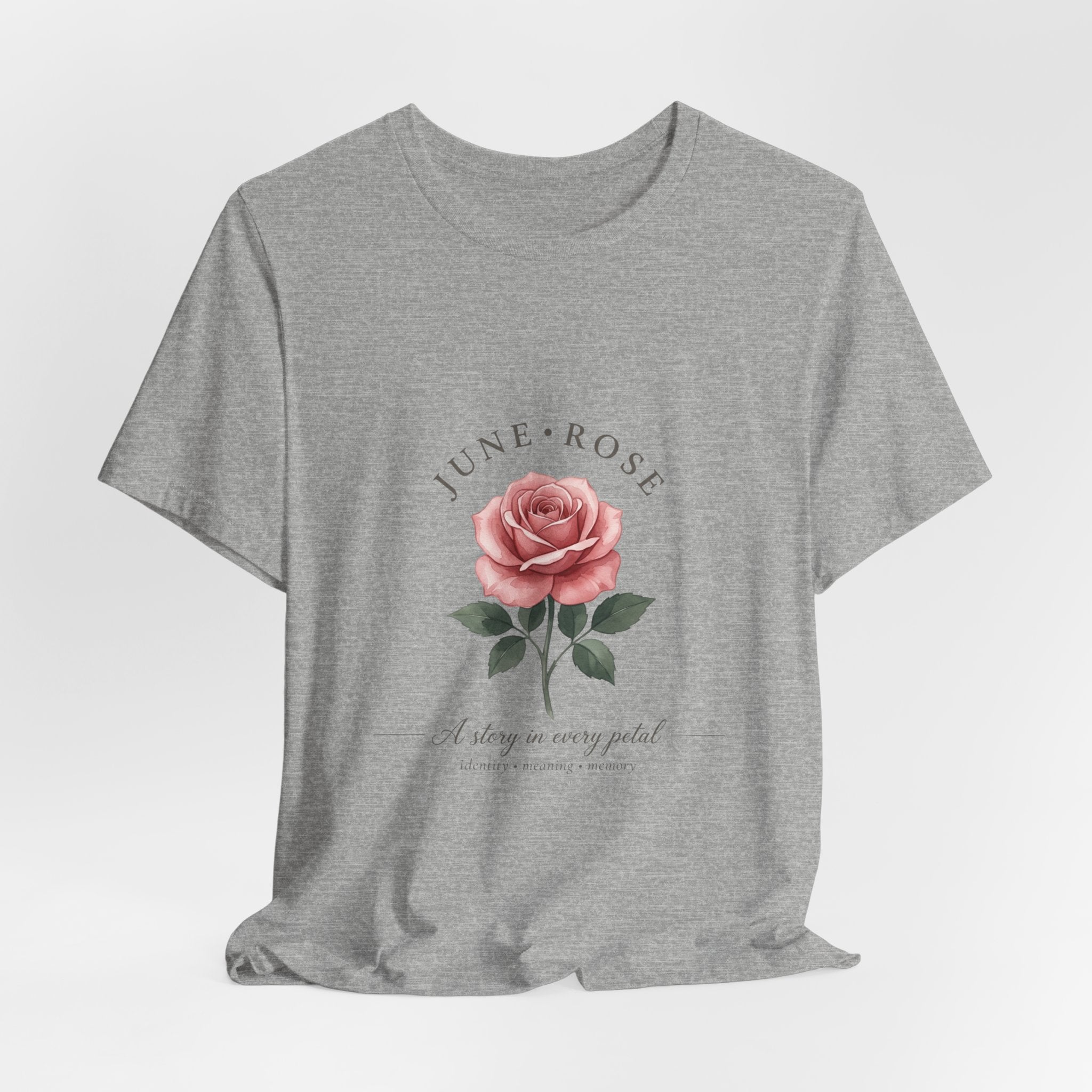 June Rose Birth Month Flower Tee | Botanical Watercolor, Personalized Name