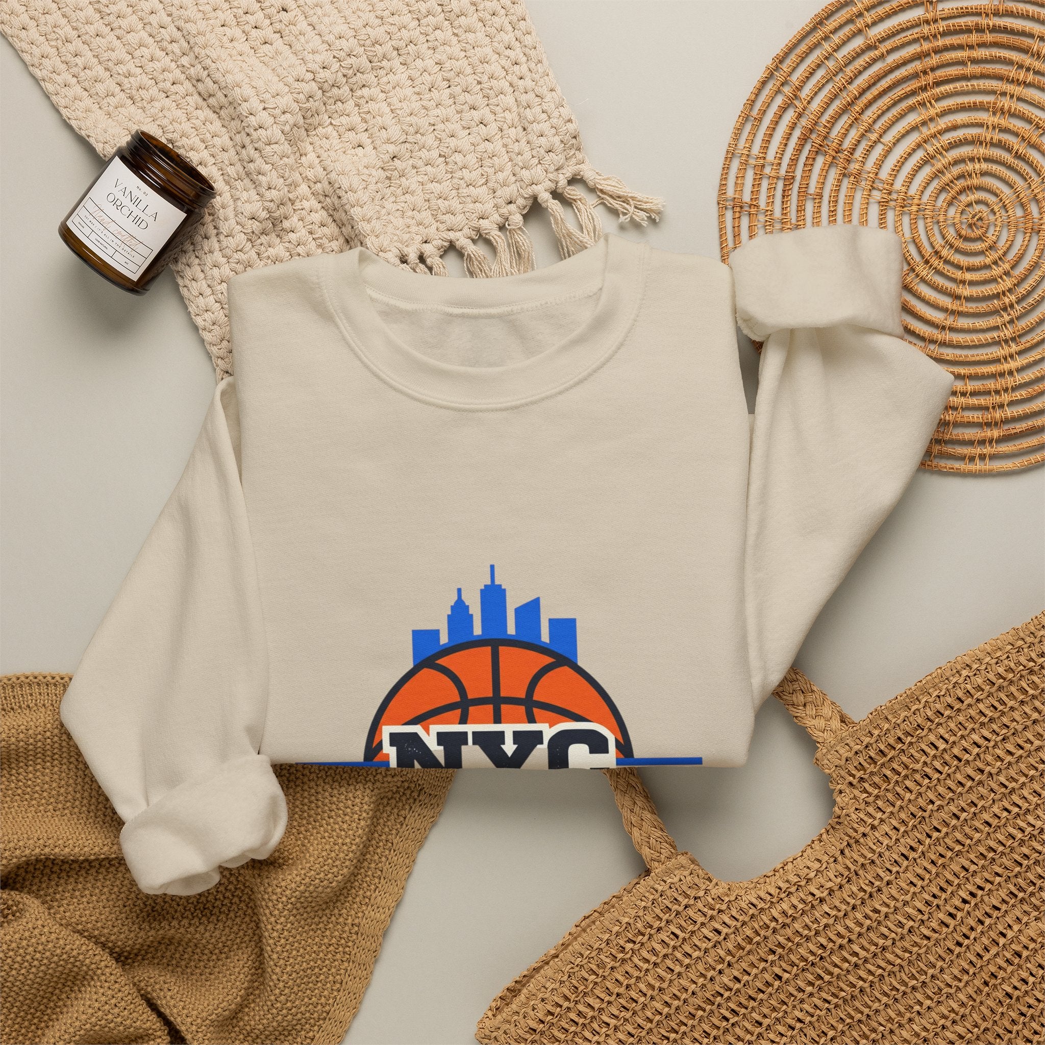 NYC Hoops Club Varsity Crewneck, city basketball, collegiate streetwear