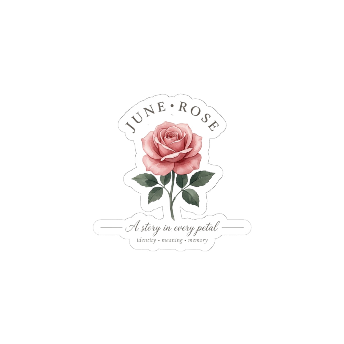 June Rose Botanical Sticker | Birth Month Flower, Watercolor, Personalized