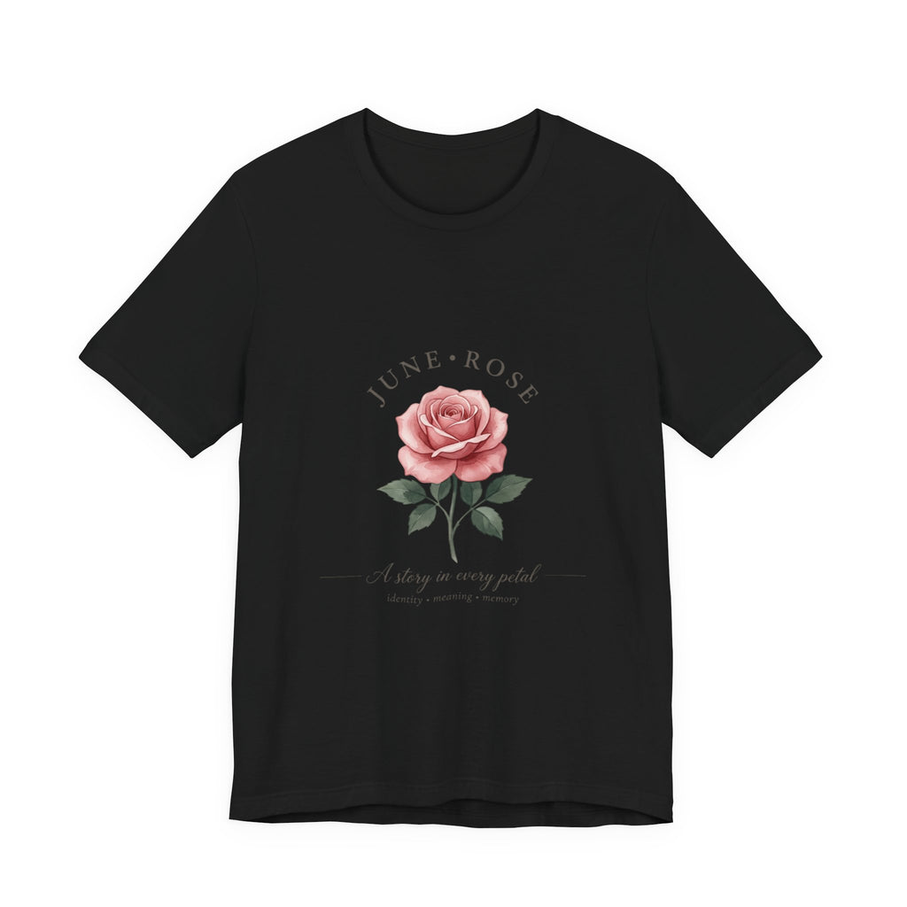 June Rose Birth Month Flower Tee | Botanical Watercolor, Personalized Name