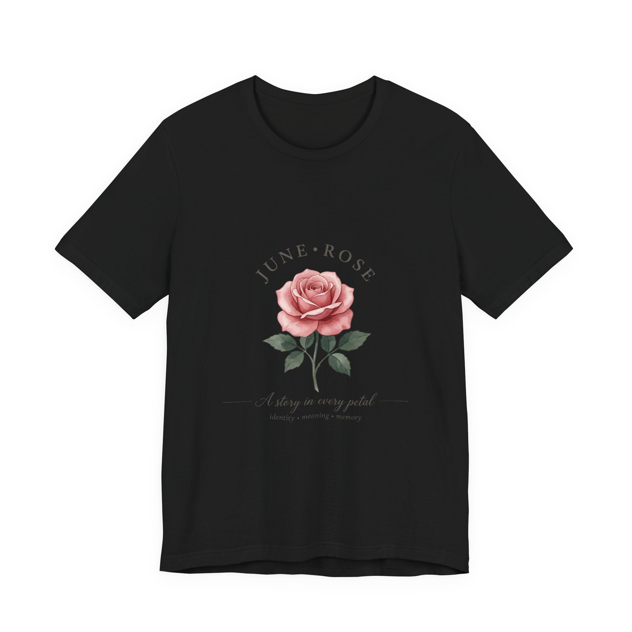 June Rose Birth Month Flower Tee | Botanical Watercolor, Personalized Name