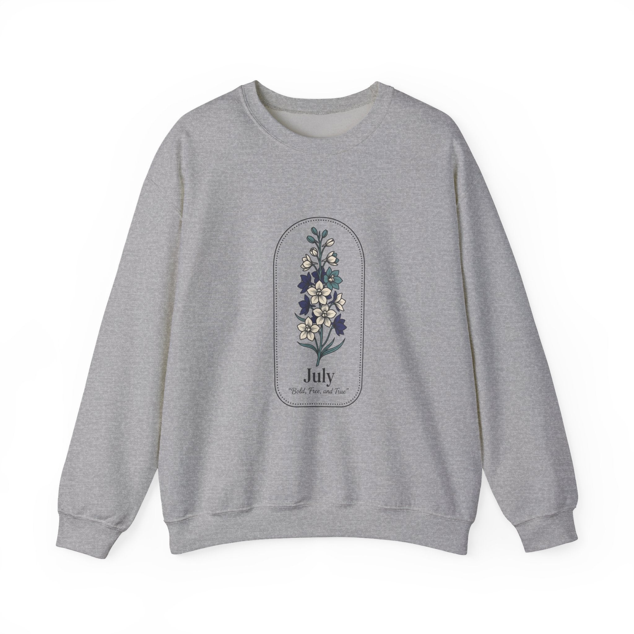 July Birth Month Flower Sweatshirt | Botanical Watercolor, Personalized