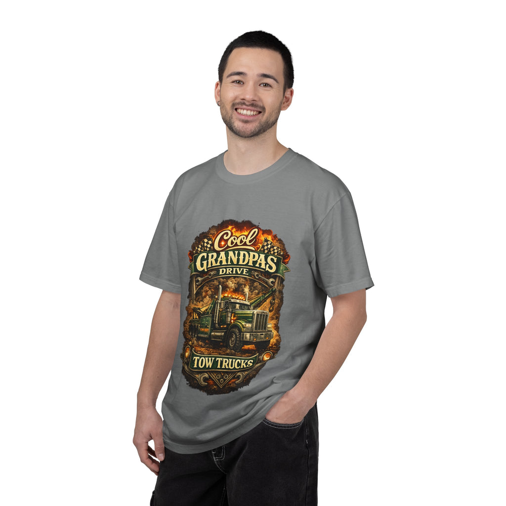 Cool Grandpas Drive Tow Trucks T-Shirt — Vintage Truck Graphic Tee for Grandfather