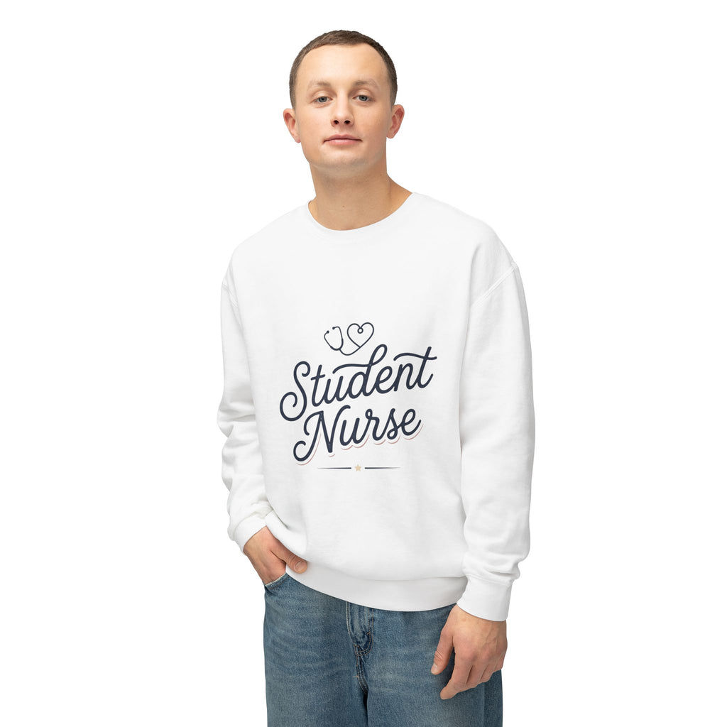 Student Nurse Crewneck Sweatshirt — Cute Stethoscope Nursing School Gift
