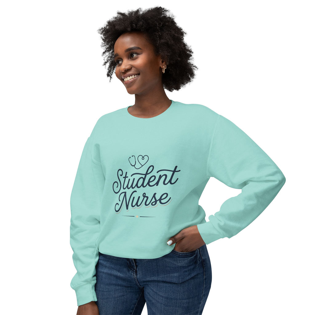 Student Nurse Crewneck Sweatshirt — Cute Stethoscope Nursing School Gift