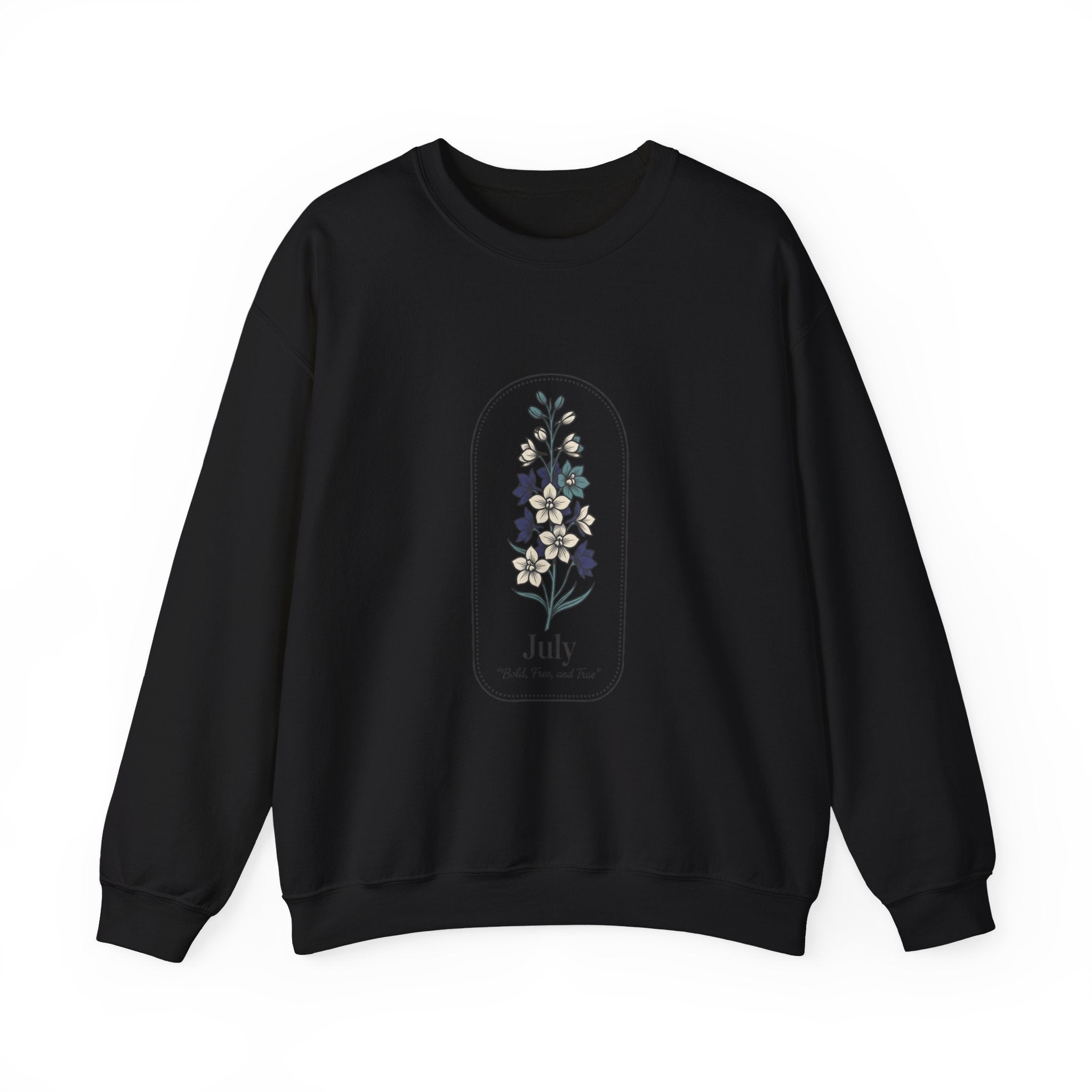 July Birth Month Flower Sweatshirt | Botanical Watercolor, Personalized
