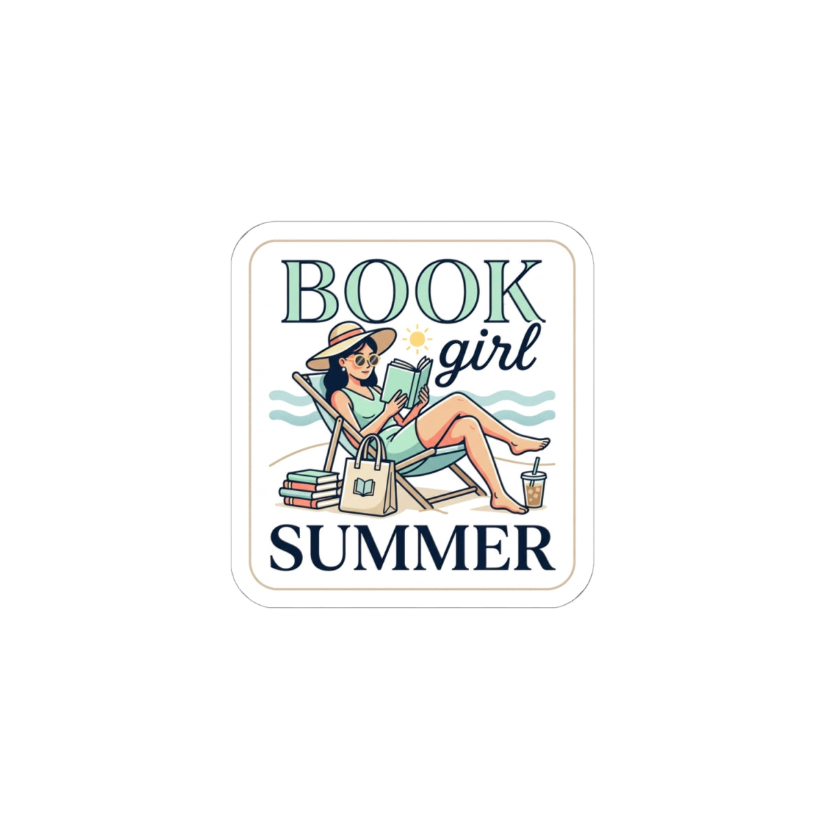 Book Girl Summer Kiss-Cut Stickers | BookTok, bookish summer aesthetic