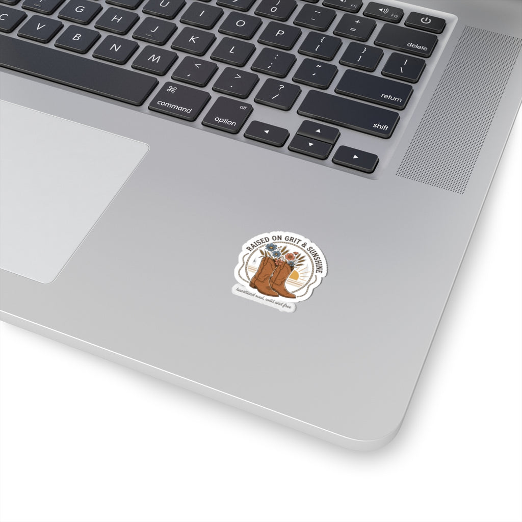 Raised on Grit & Sunshine Sticker | Western Cowgirl Rustic Ranch Prairie
