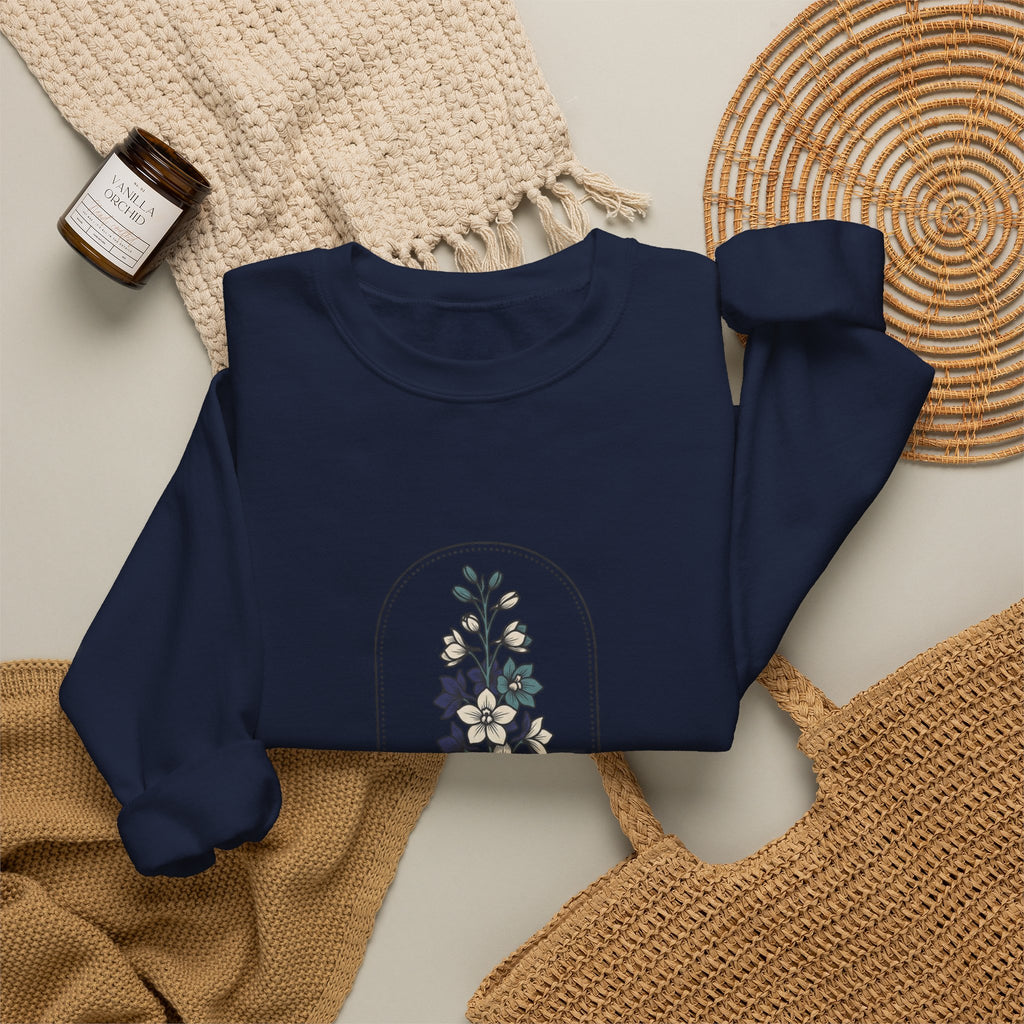 July Birth Month Flower Sweatshirt | Botanical Watercolor, Personalized