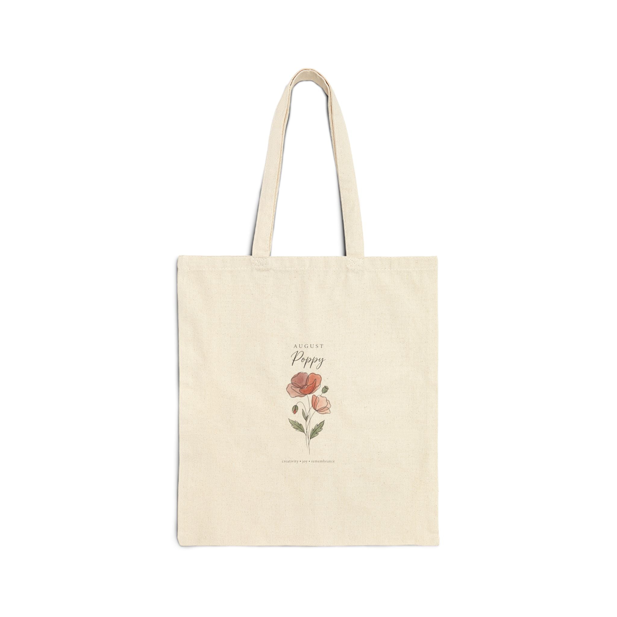 Birth Month Flower Tote | Personalized Botanical Watercolor, Custom Name