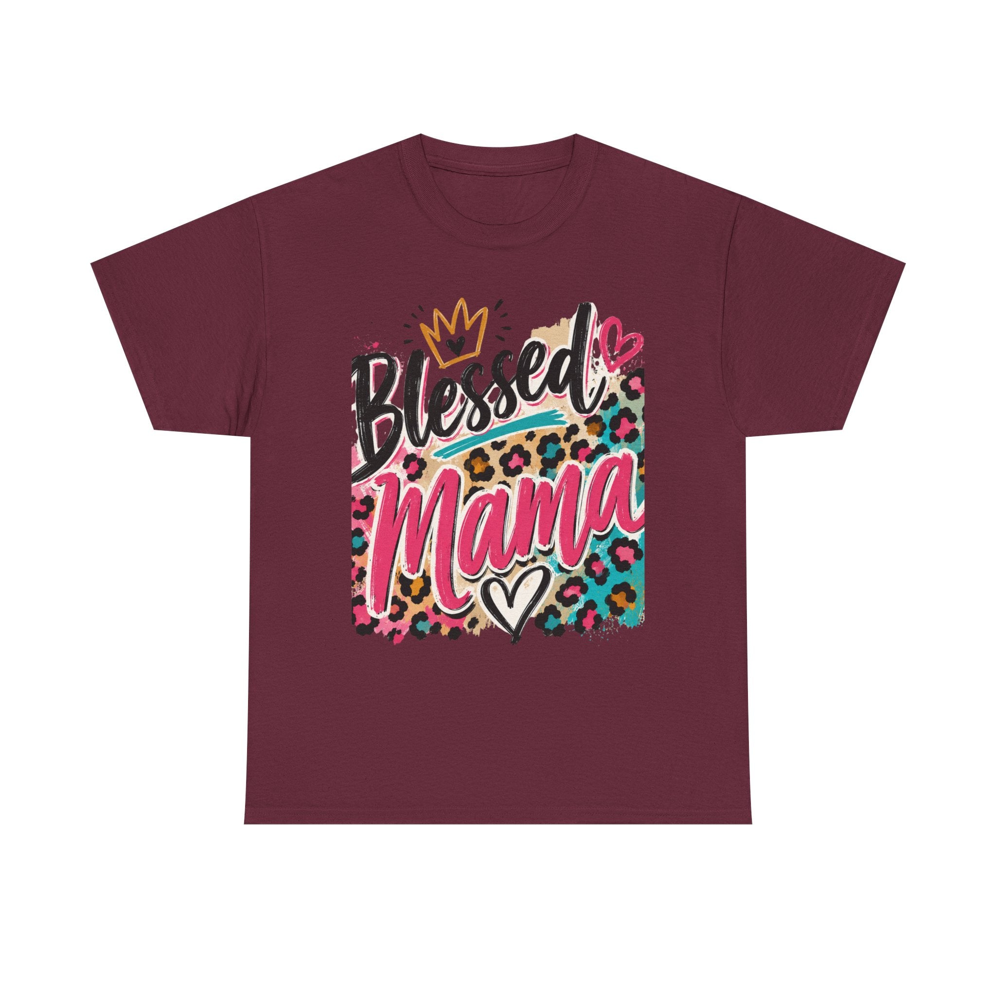 Blessed Mama Leopard Heart T-Shirt — Mother’s Day Graphic Tee