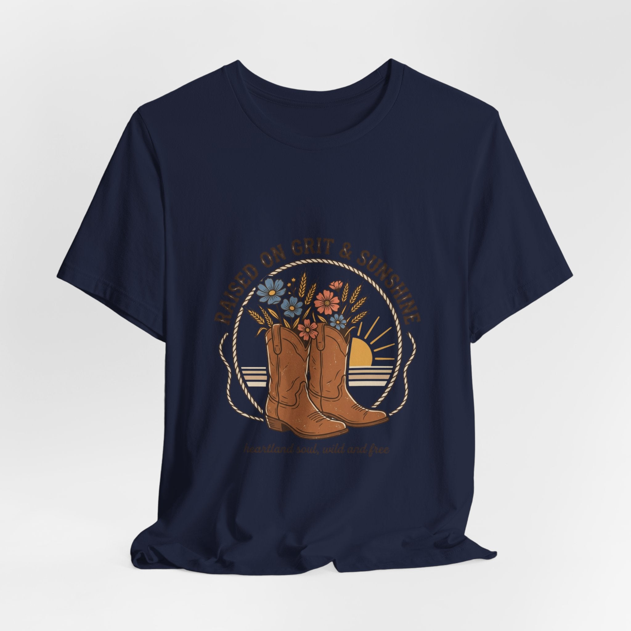 Raised on Grit & Sunshine Tee | Western Cowgirl Ranch Rustic Prairie