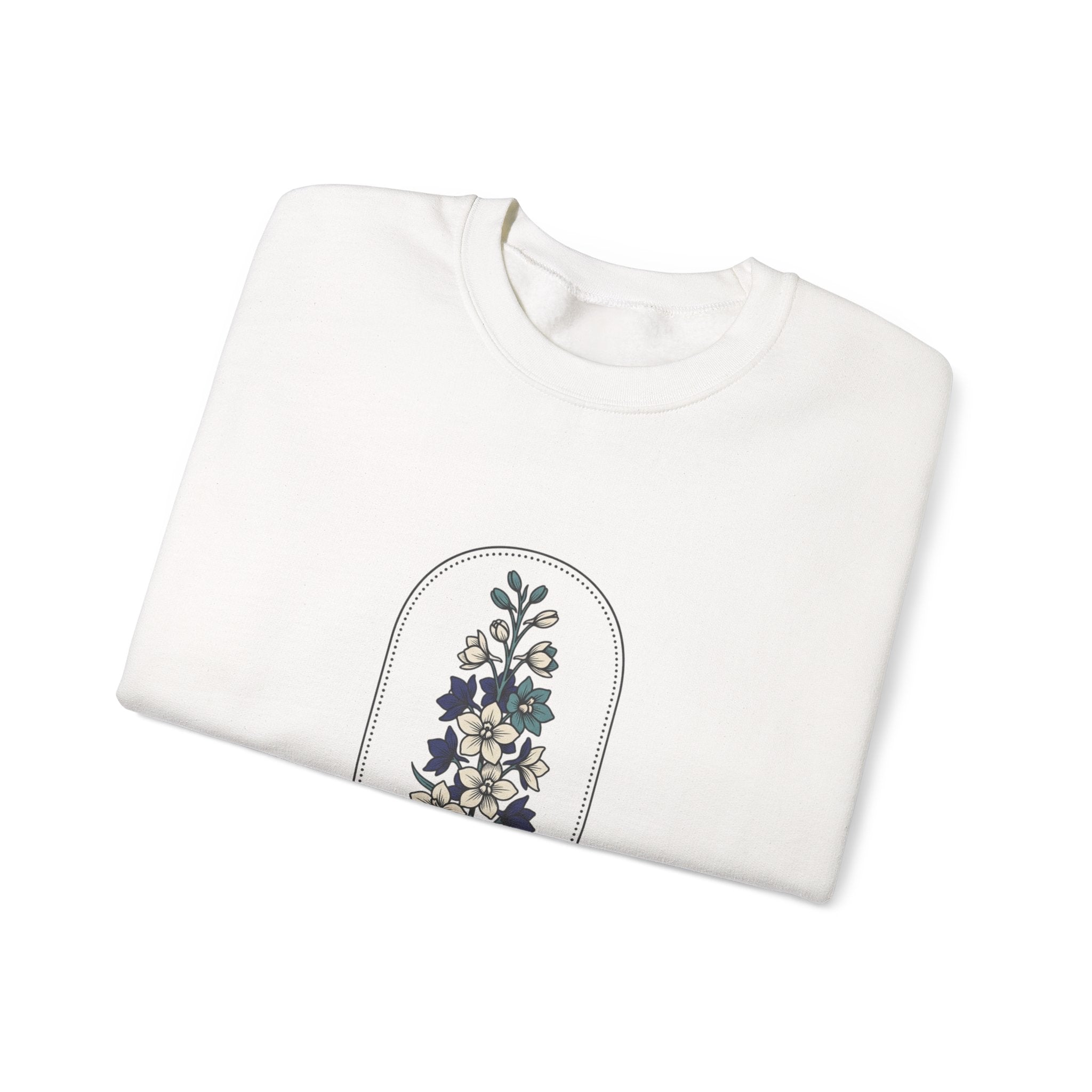 July Birth Month Flower Sweatshirt | Botanical Watercolor, Personalized