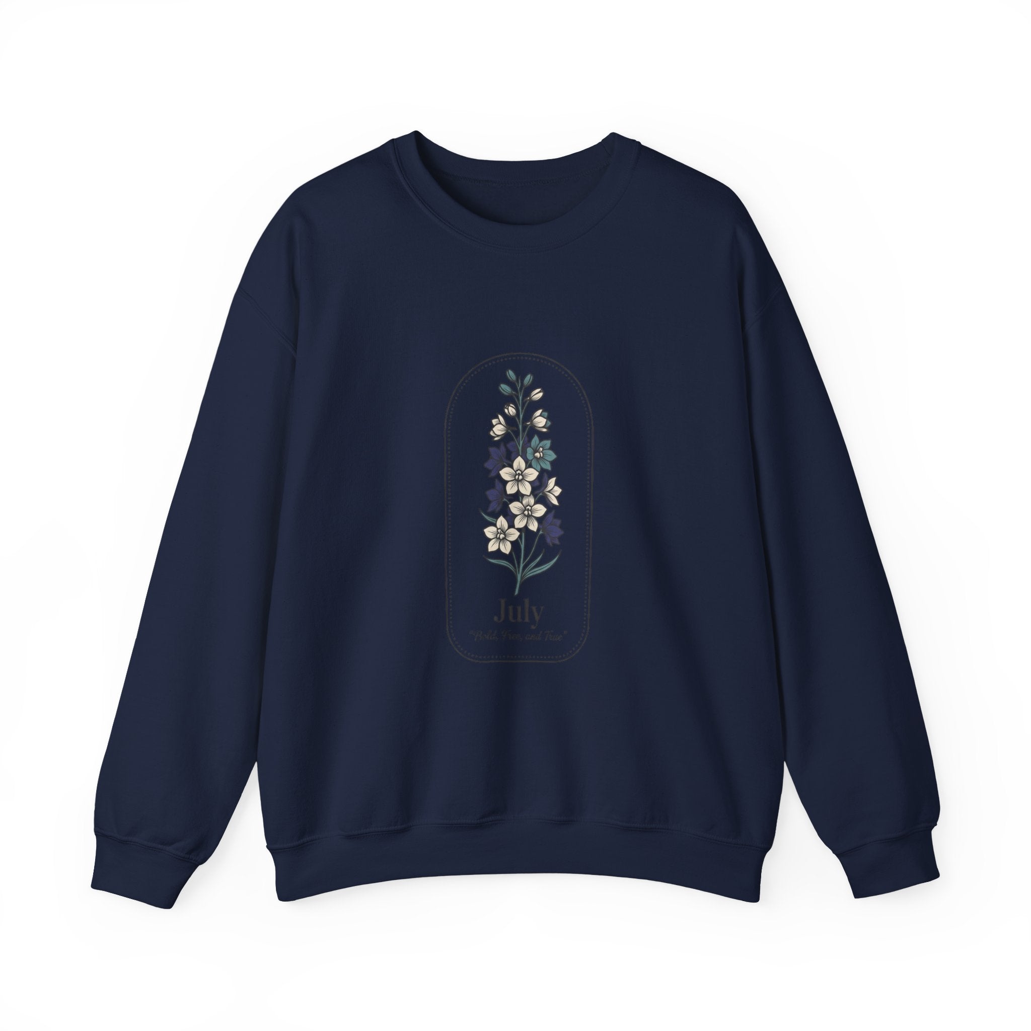 July Birth Month Flower Sweatshirt | Botanical Watercolor, Personalized