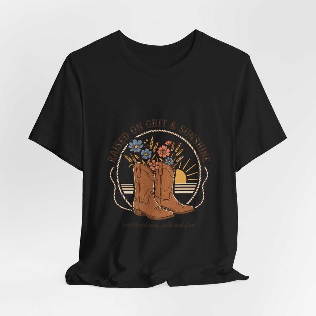 Raised on Grit & Sunshine Tee | Western Cowgirl Ranch Rustic Prairie