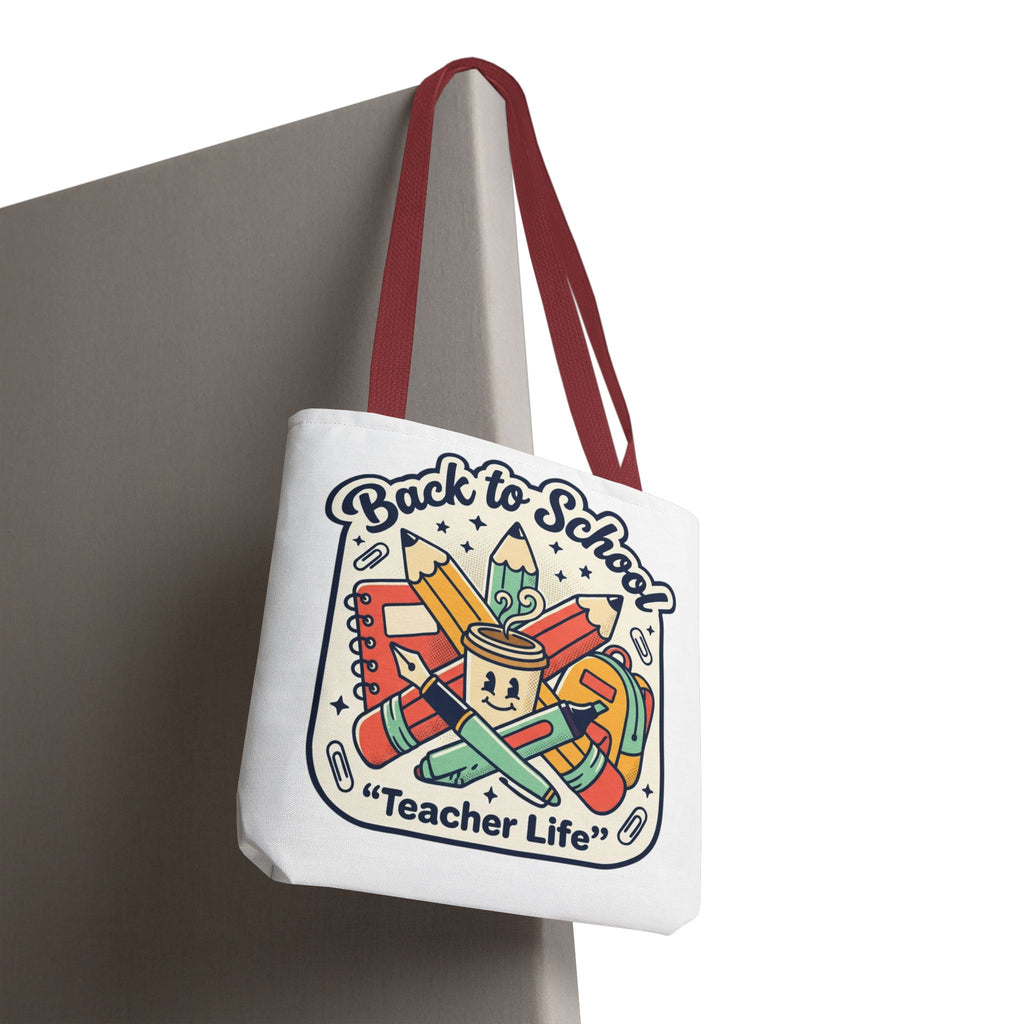 Back to School Teacher Life Tote Bag — Cute Teacher Supplies Print AOP