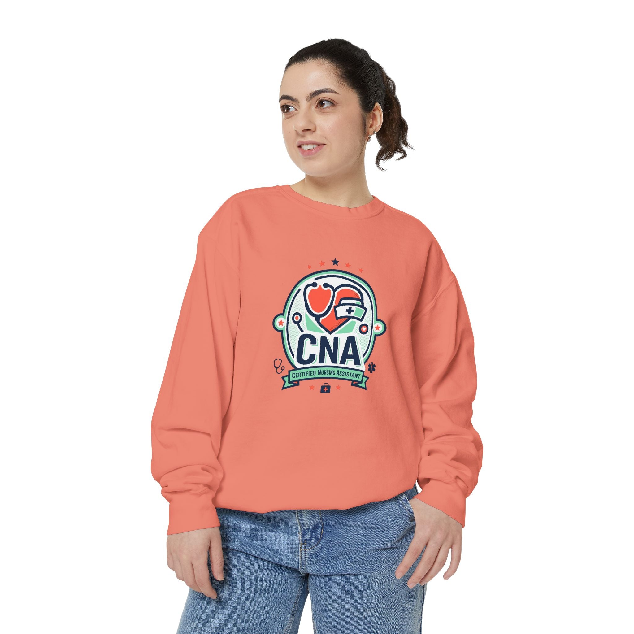 CNA Heart Stethoscope Sweatshirt — Certified Nursing Assistant Crewneck