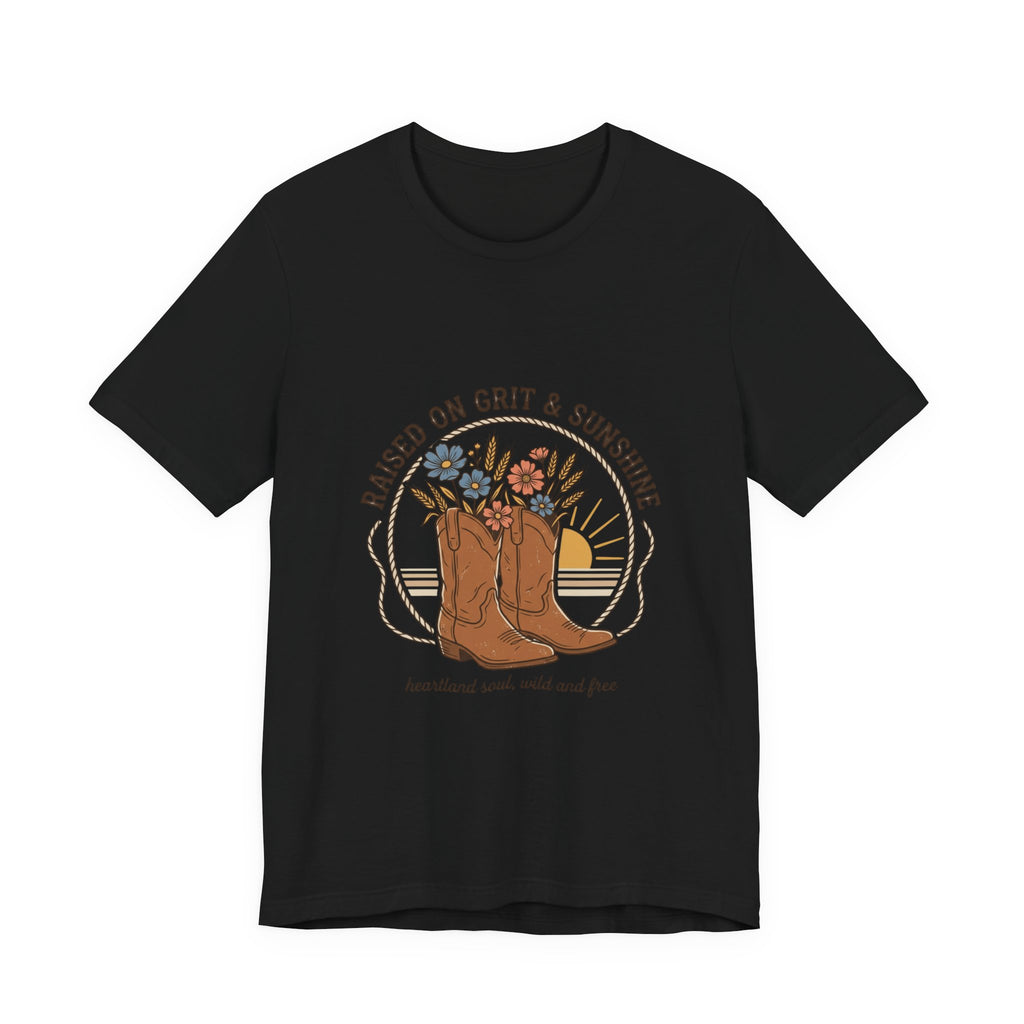 Raised on Grit & Sunshine Tee | Western Cowgirl Ranch Rustic Prairie