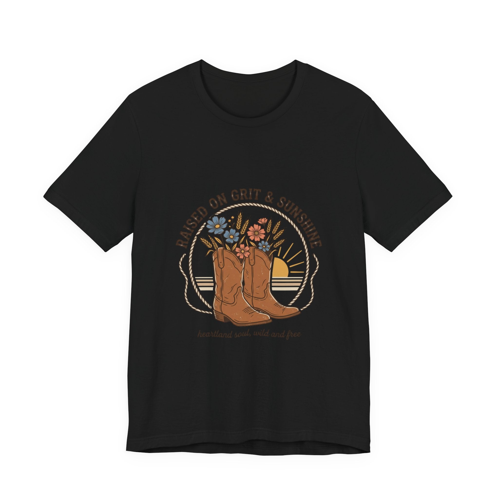 Raised on Grit & Sunshine Tee | Western Cowgirl Ranch Rustic Prairie