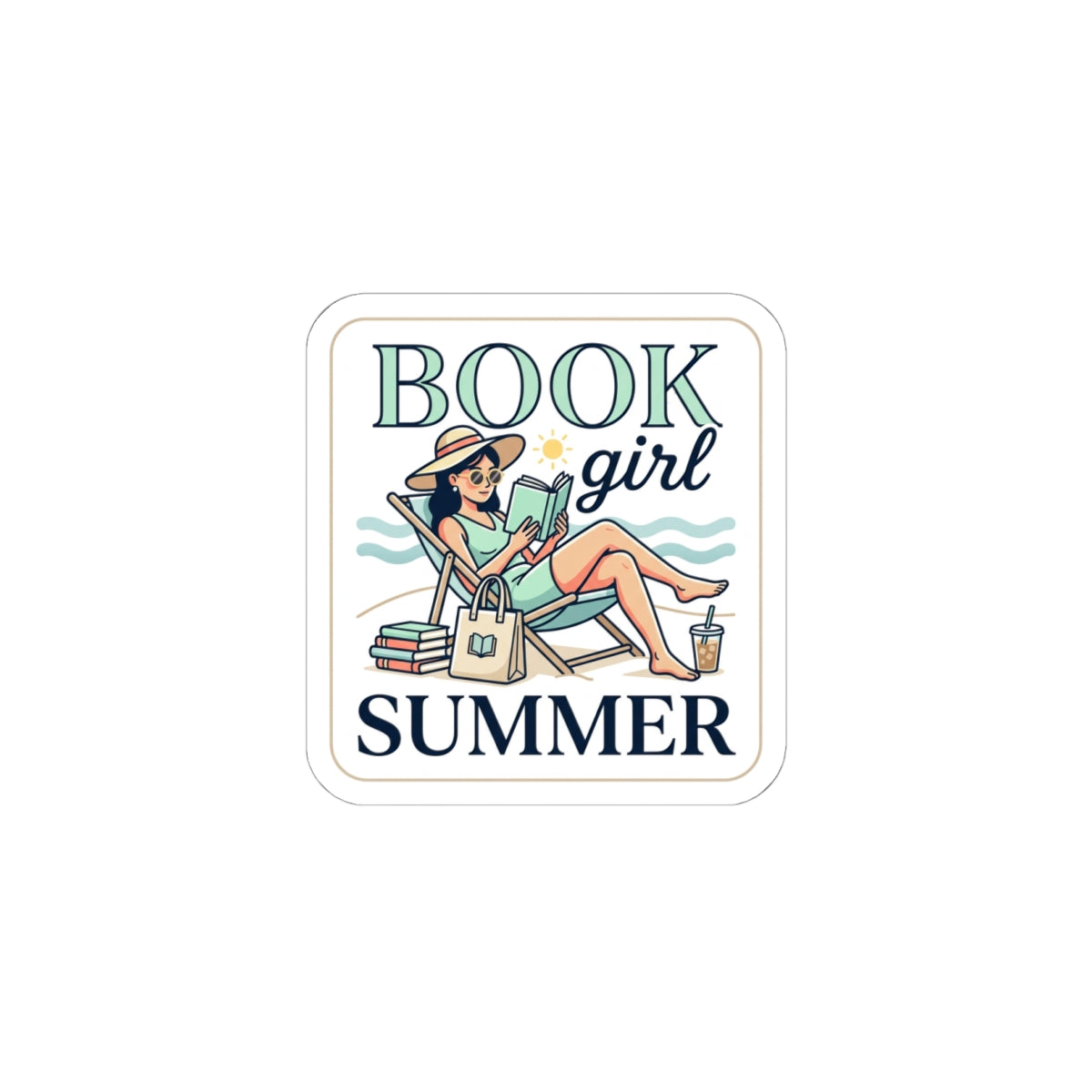 Book Girl Summer Kiss-Cut Stickers | BookTok, bookish summer aesthetic