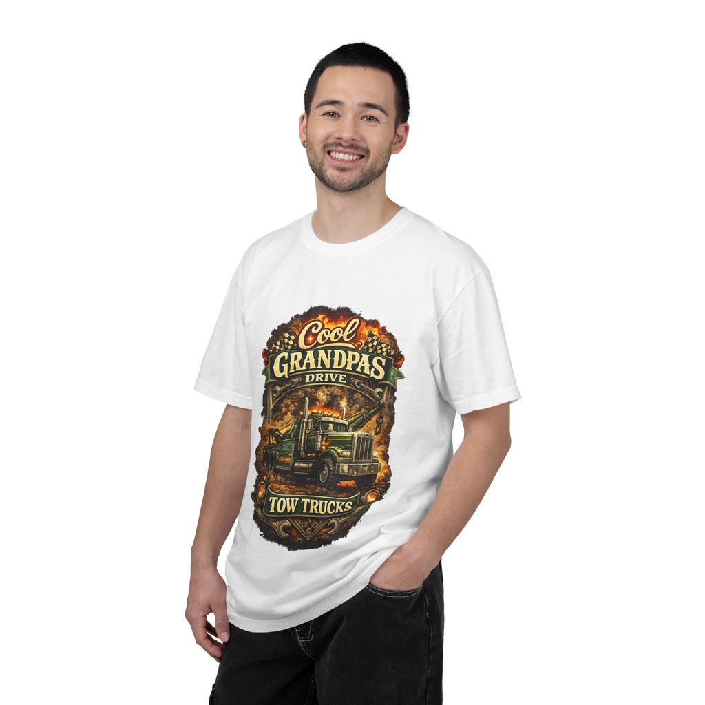 Cool Grandpas Drive Tow Trucks T-Shirt — Vintage Truck Graphic Tee for Grandfather