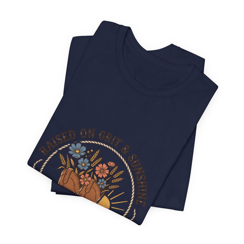 Raised on Grit & Sunshine Tee | Western Cowgirl Ranch Rustic Prairie