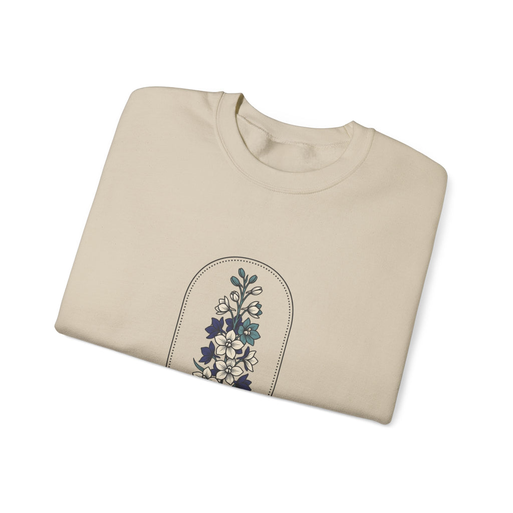 July Birth Month Flower Sweatshirt | Botanical Watercolor, Personalized