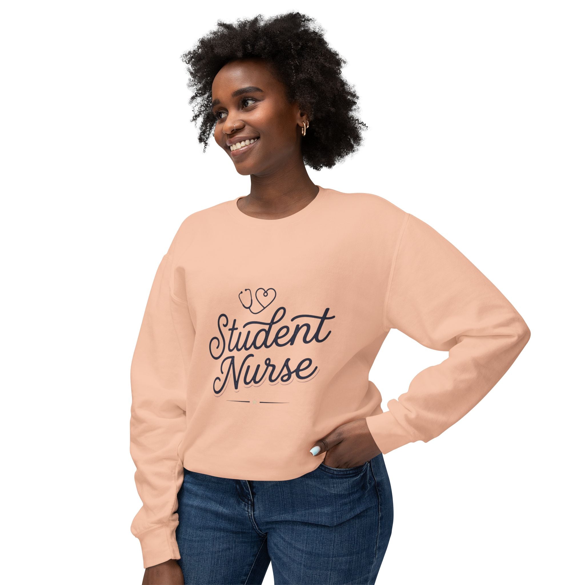 Student Nurse Crewneck Sweatshirt — Cute Stethoscope Nursing School Gift