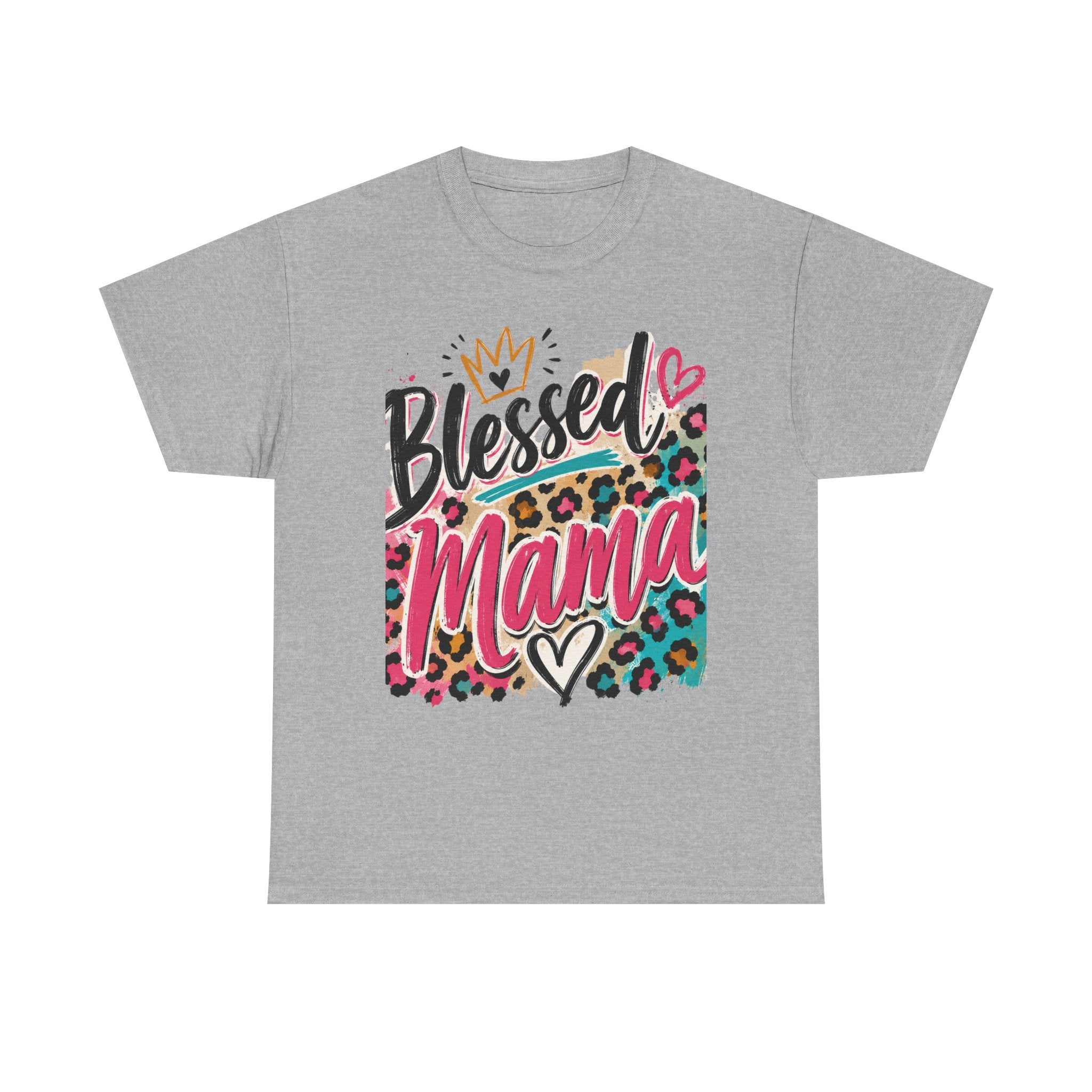 Blessed Mama Leopard Heart T-Shirt — Mother’s Day Graphic Tee