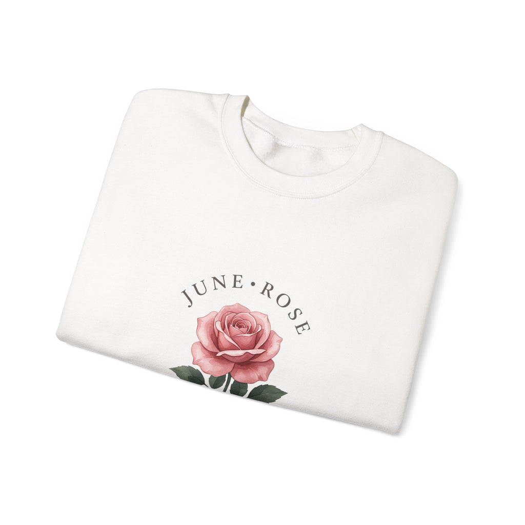 June Rose Birth Month Sweatshirt | Birth Flower, Botanical Watercolor